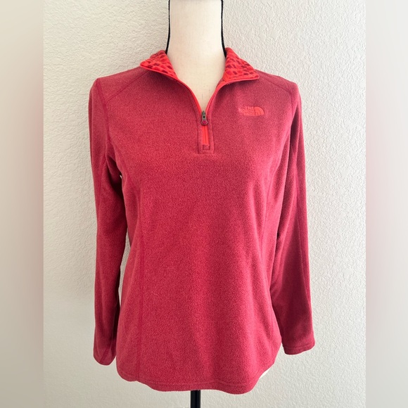 The North Face Pink Fleece Pullover Quarter Zip - Picture 1 of 6
